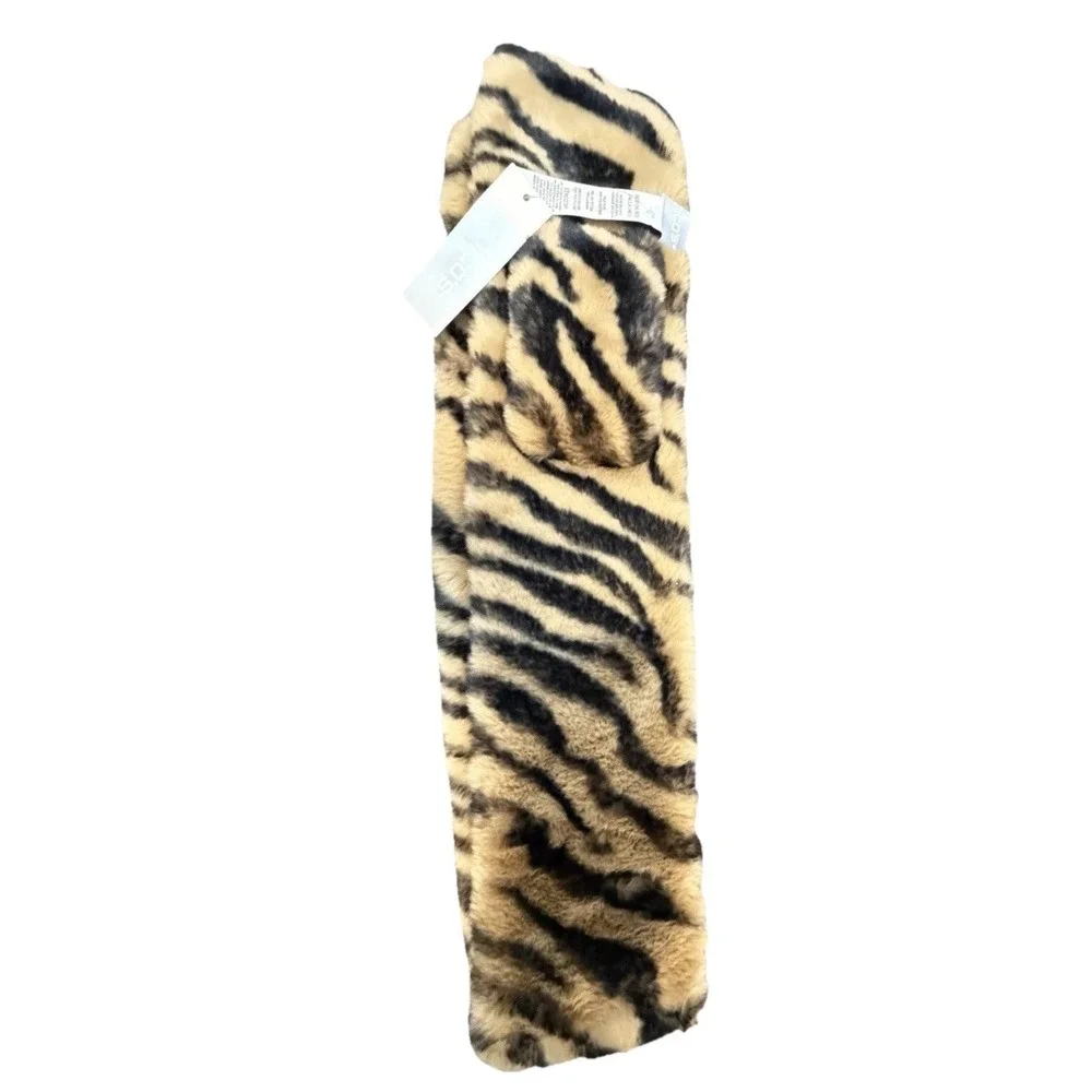 Chico's NoS Zebra‎ Faux Fur Pull Through Scarf Camel NWT One Size